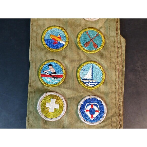 Vintage Boy Scout Merit Badge Sash 15 Badges BSA Uniform Scouting Memorabilia main image 8